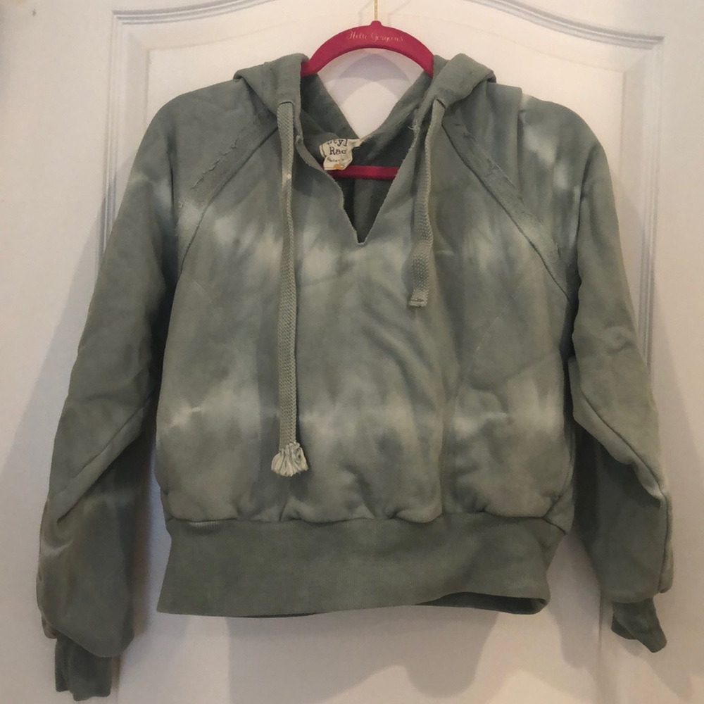 Tie dye green cropped hoodie